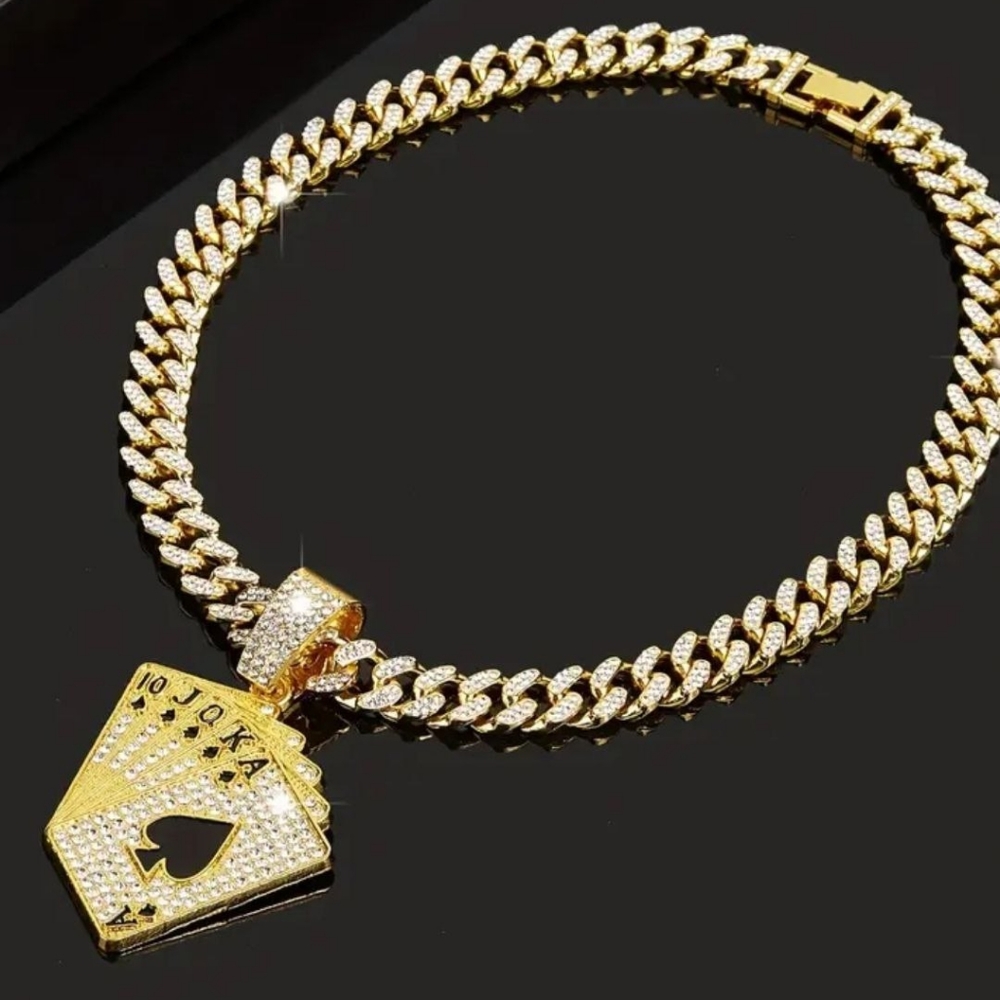 18K GOLD PLATED MENS GOLDEN CUBAN NECKLACE - Picture 6 of 6